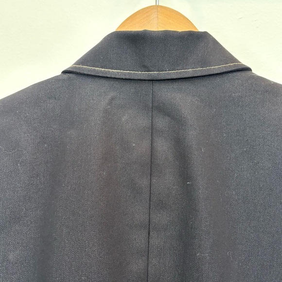 Tahari Stretch Denim Blazer Dark Wash Two Button Indigo Blue Academia Office 6 - Picture 5 of 11